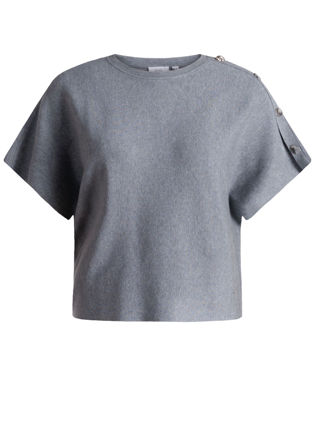 Yest Salma top Grey Melange, gemêleerde grijze dames top